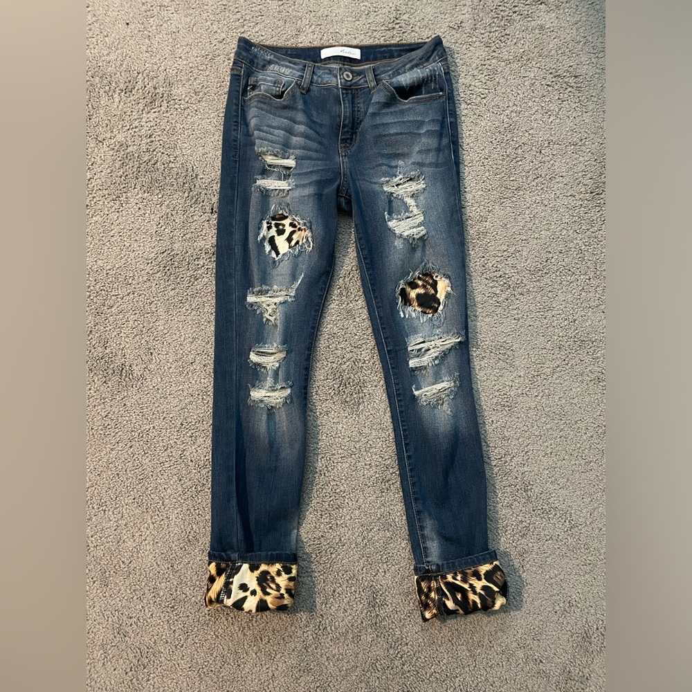 KanCan Leopard Print - Mid Rise Skinny  (Size 7 - M)